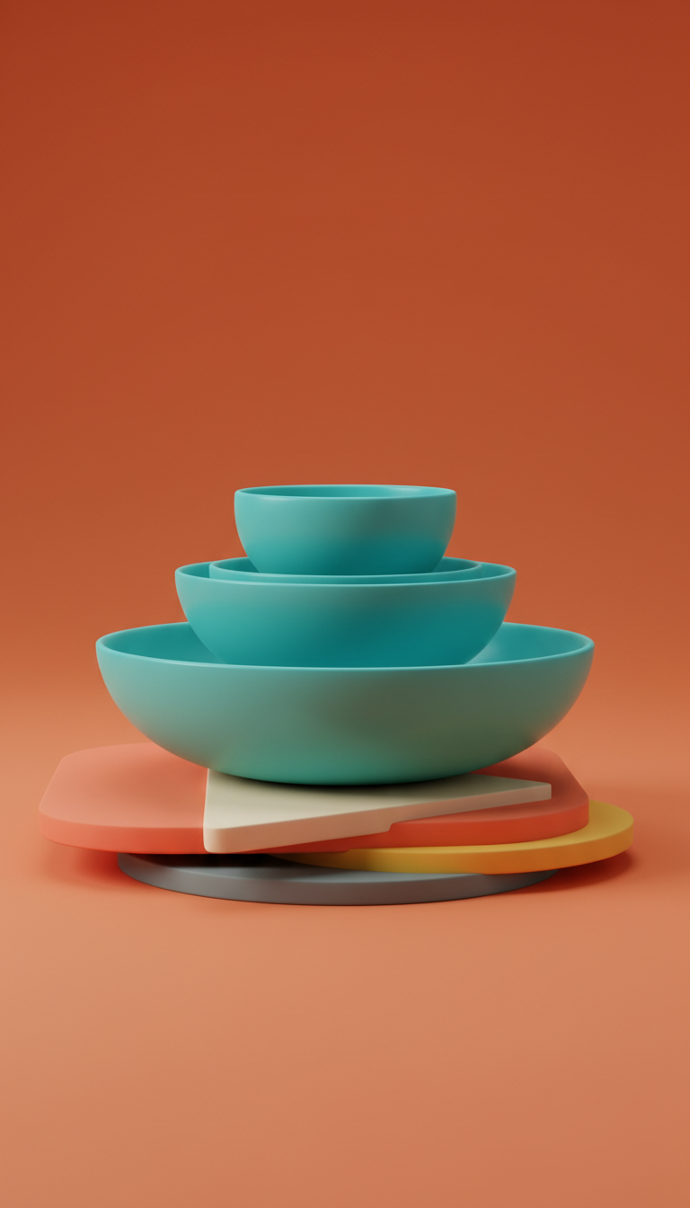 Vivid Teal Snack Bowl Set