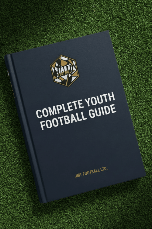COMPLETE YOUTH FOOTBALL GUIDE - JMT FOOTBALL LTD.Book cover - grass